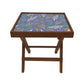 Folding Square Side Table - Teak Wood -Beatiful Twig Nutcase
