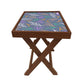 Folding Square Side Table - Teak Wood -Beatiful Twig Nutcase