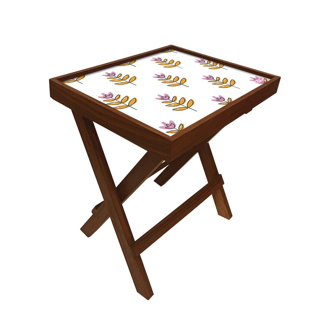 Nutcase Folding Side Table Adjustable - Teak Wood -Autumn Nutcase