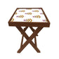 Nutcase Folding Side Table Adjustable - Teak Wood -Autumn Nutcase