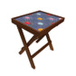 Folding Side Table for Living Room - Teak Wood -Cute Bullone Nutcase