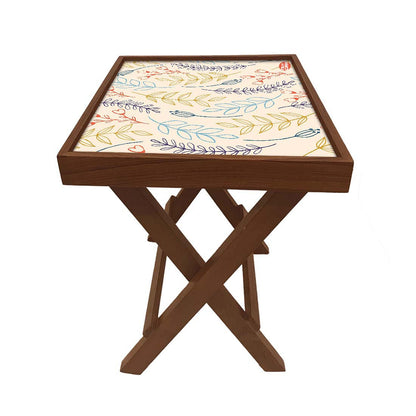 Folding Side Table - Teak Wood -Cute Twigs Nutcase