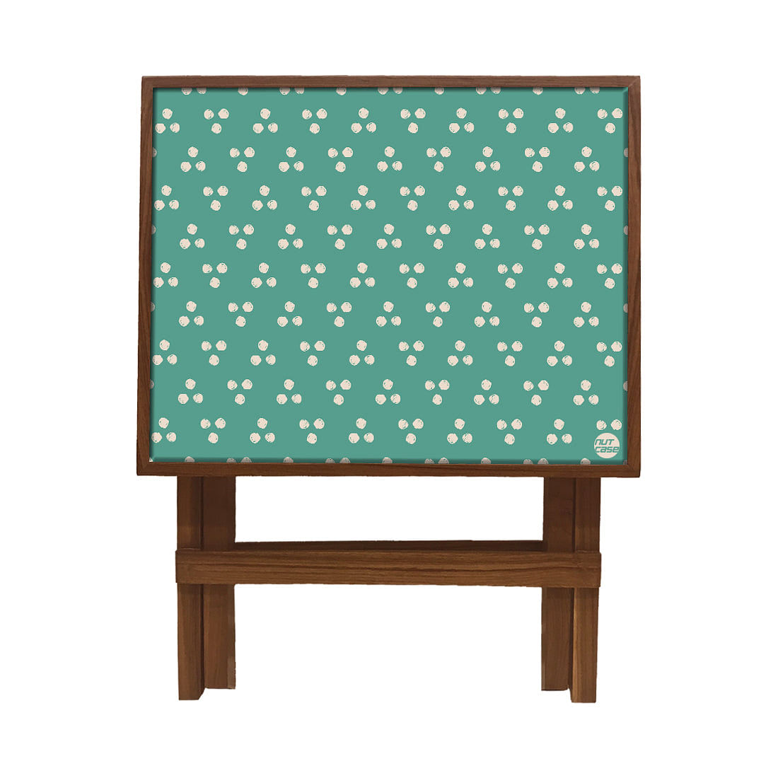 Folding Side Table - Teak Wood -Teal Triangle Nutcase