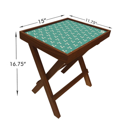 Folding Side Table - Teak Wood -Teal Triangle Nutcase