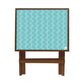 Folding Side Table - Teak Wood -Baby Blue Patters Nutcase