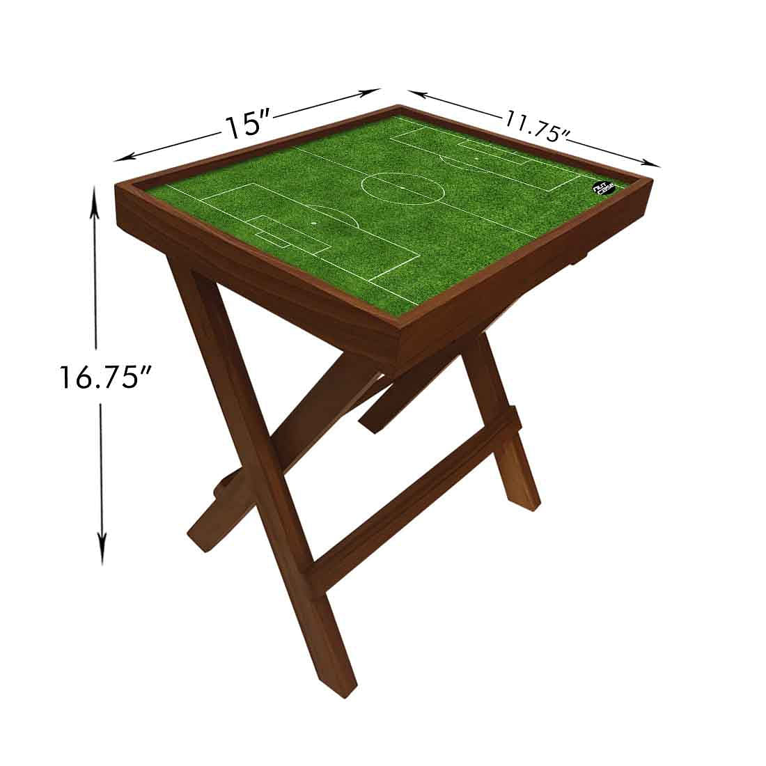 Folding Side Table - Teak Wood -Football Field Nutcase