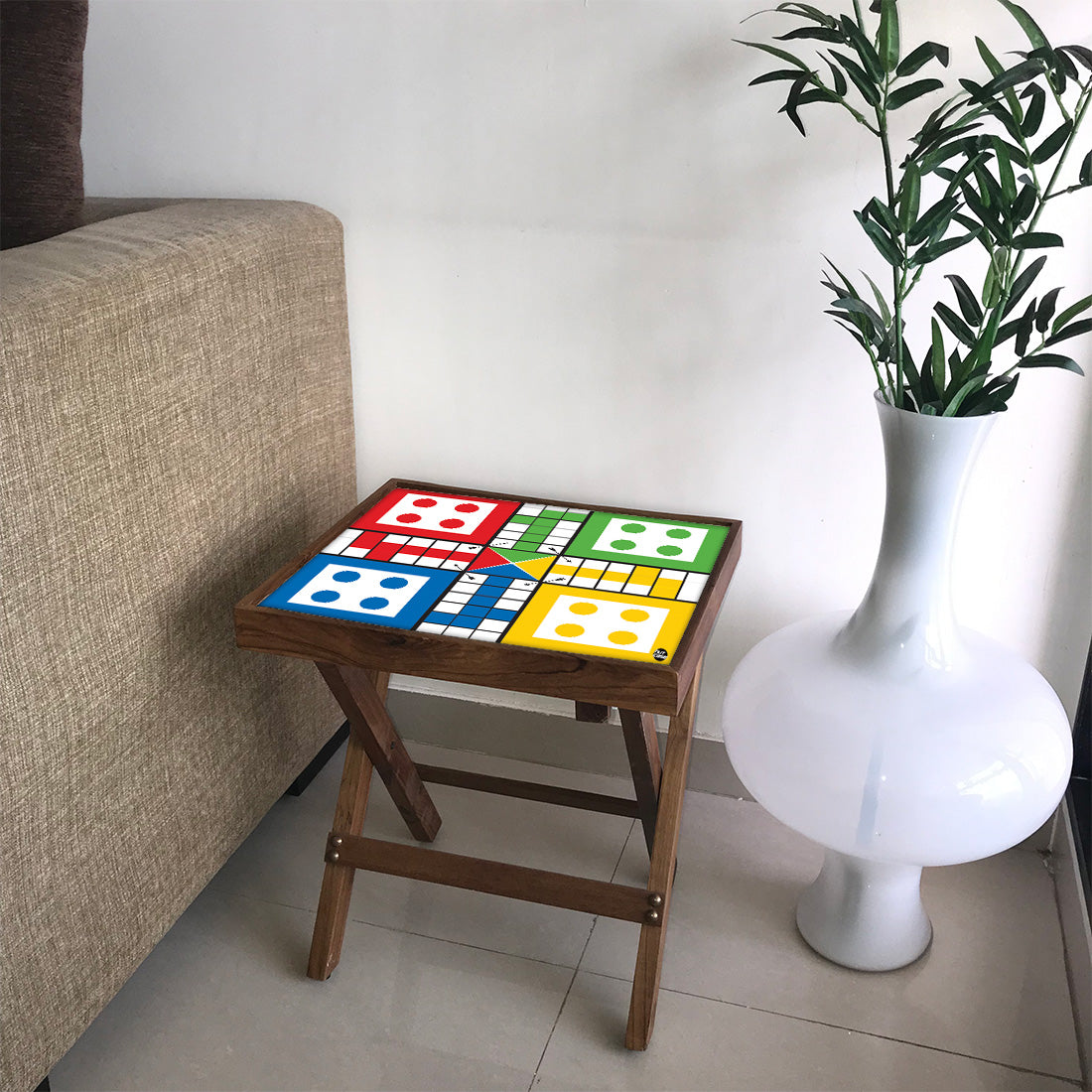 Ludo Coffee Table Folding for Home Bedroom - Teak Wood
