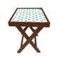 Folding Side Table - Teak Wood - Green Leaf Nutcase