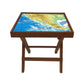 Folding Side Table - Teak Wood - Map Nutcase