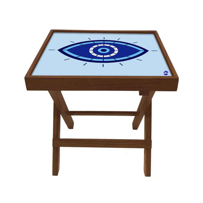 Folding Side Table for End Tables Bedroom Living Room - Evil Eye Protector Nutcase