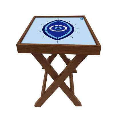 Folding Side Table for End Tables Bedroom Living Room - Evil Eye Protector Nutcase