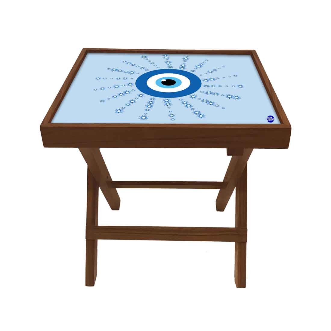 Folding Side Table for End Tables Bedroom Living Room - Evil Eye Protector Nutcase