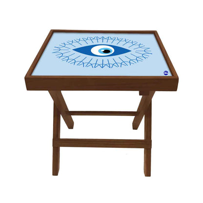 Folding Side Table for End Tables Bedroom Living Room - Evil Eye Protector Nutcase