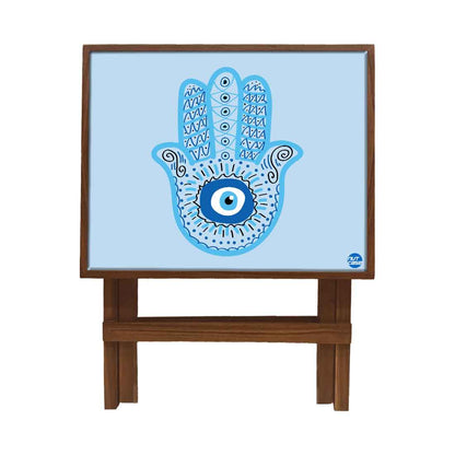 Designer Folding Wooden Side Table for Bedroom Living Room - Evil Eye Protector Nutcase