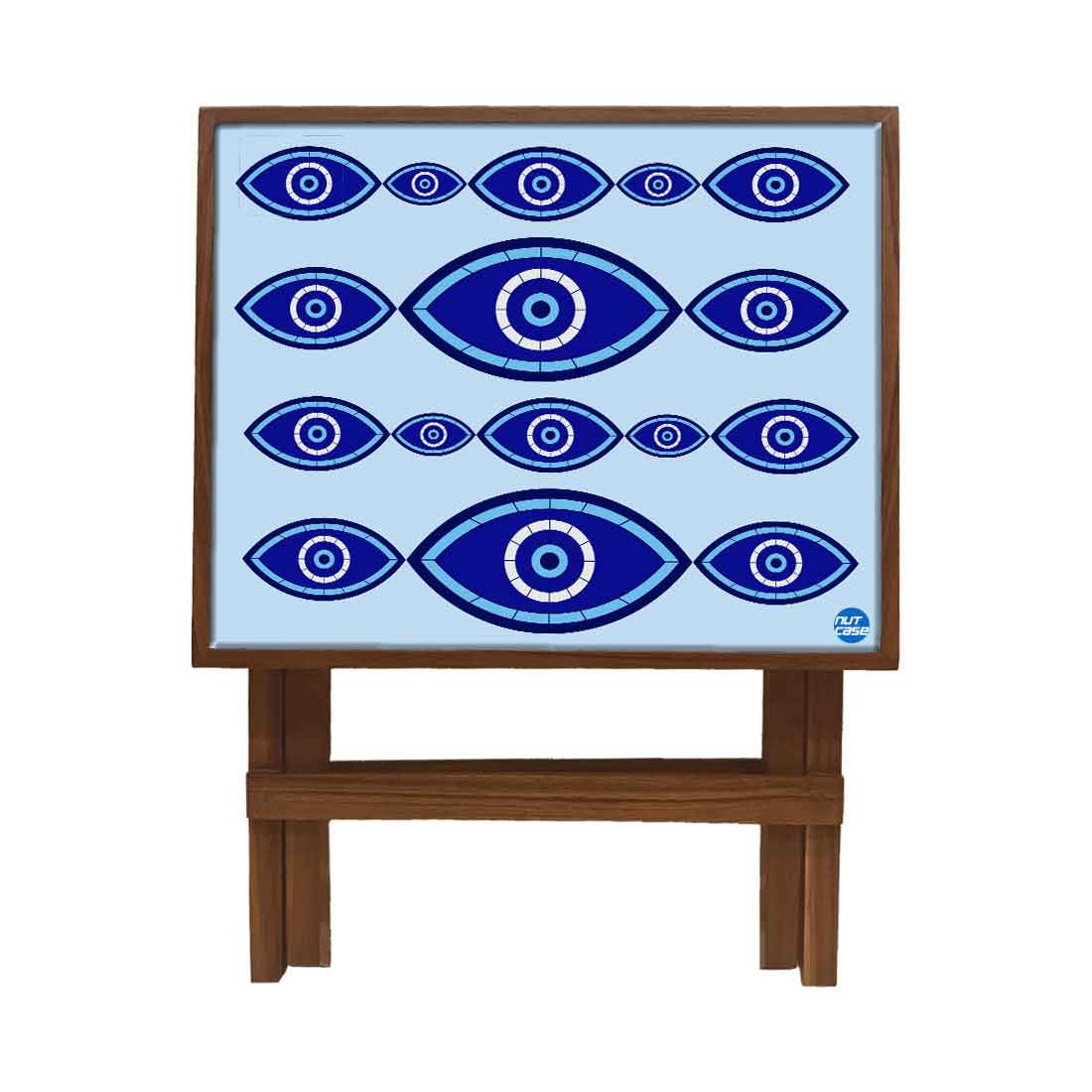Foldable Wooden Side Table for Living Room Sofa Bedroom  - Evil Eye Protector Nutcase