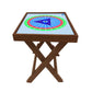 Designer Folding Wooden Side Table for Bedroom Living Room - Evil Eye Protector Nutcase
