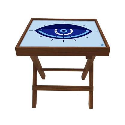 Folding Side Table for End Tables Bedroom Living Room - Evil Eye Protector Nutcase