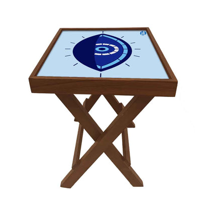 Folding Side Table for End Tables Bedroom Living Room - Evil Eye Protector Nutcase