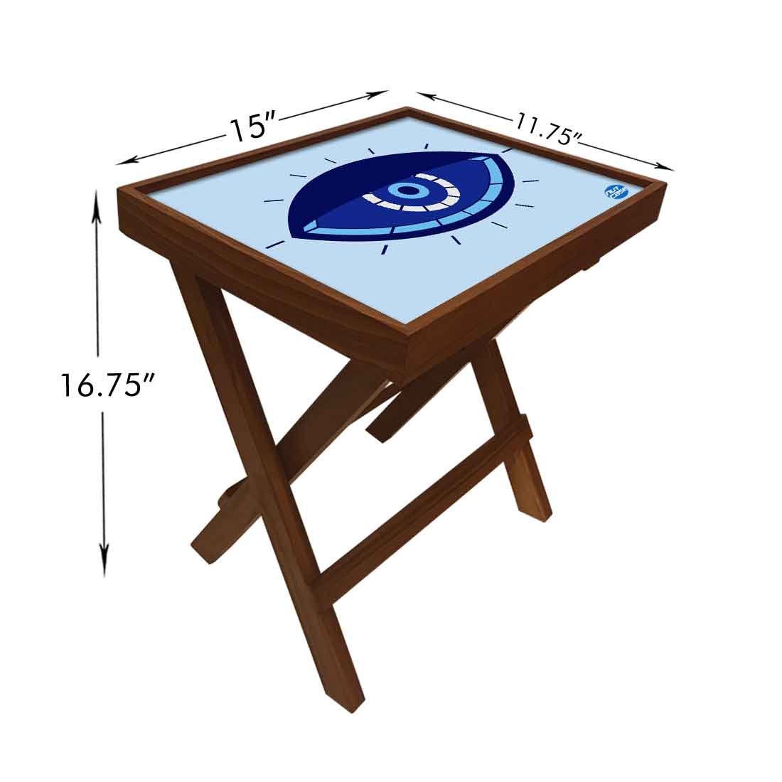 Folding Side Table for End Tables Bedroom Living Room - Evil Eye Protector Nutcase