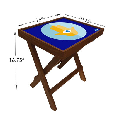 Designer Folding Side Table for Sofa Bedroom Living Room - Evil Eye Protector Nutcase