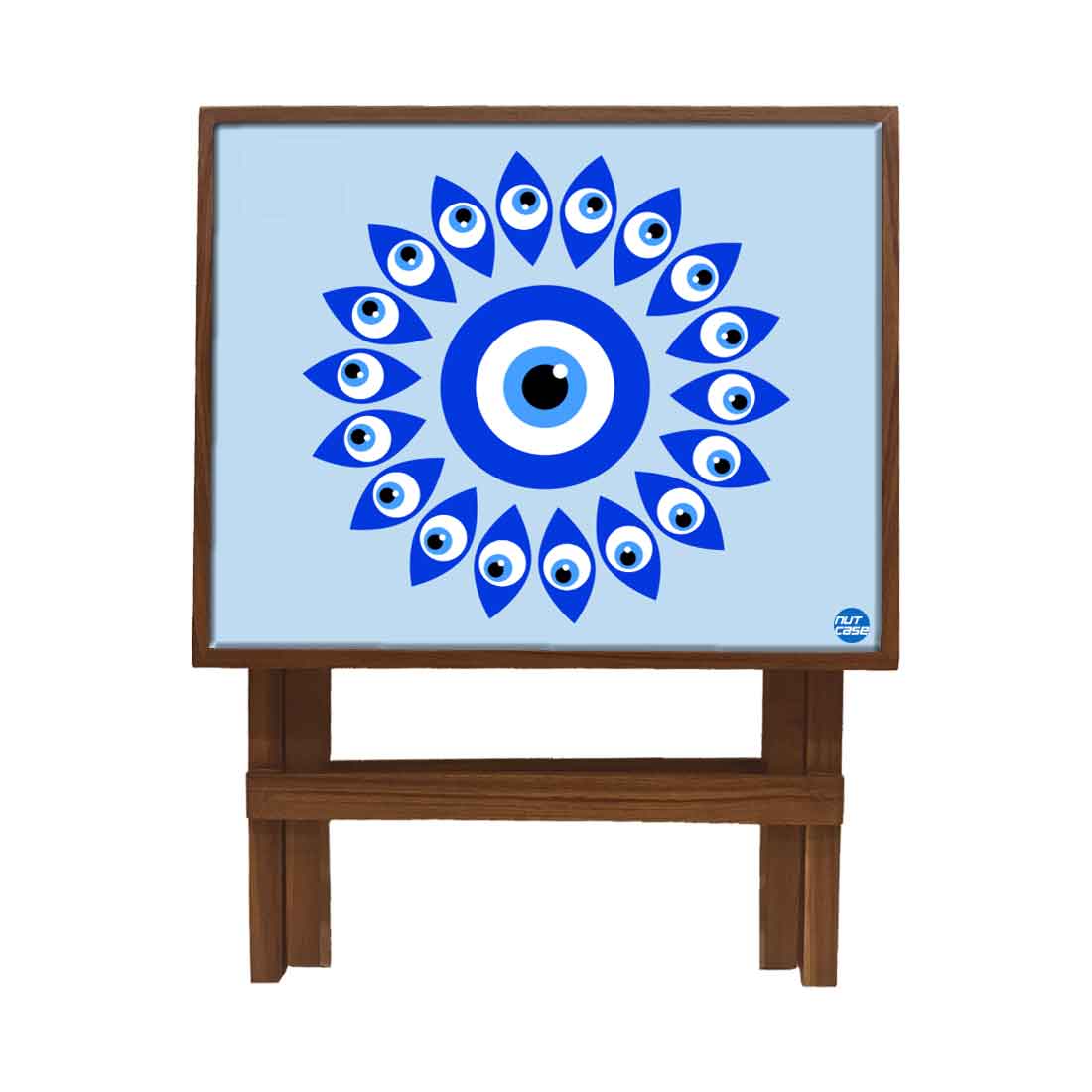 Wooden Folding  Side Table for Sofa Bedroom Living Room - Evil Eye Protector Nutcase