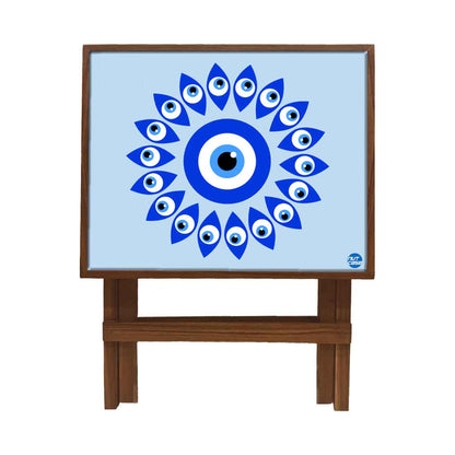 Wooden Folding  Side Table for Sofa Bedroom Living Room - Evil Eye Protector Nutcase