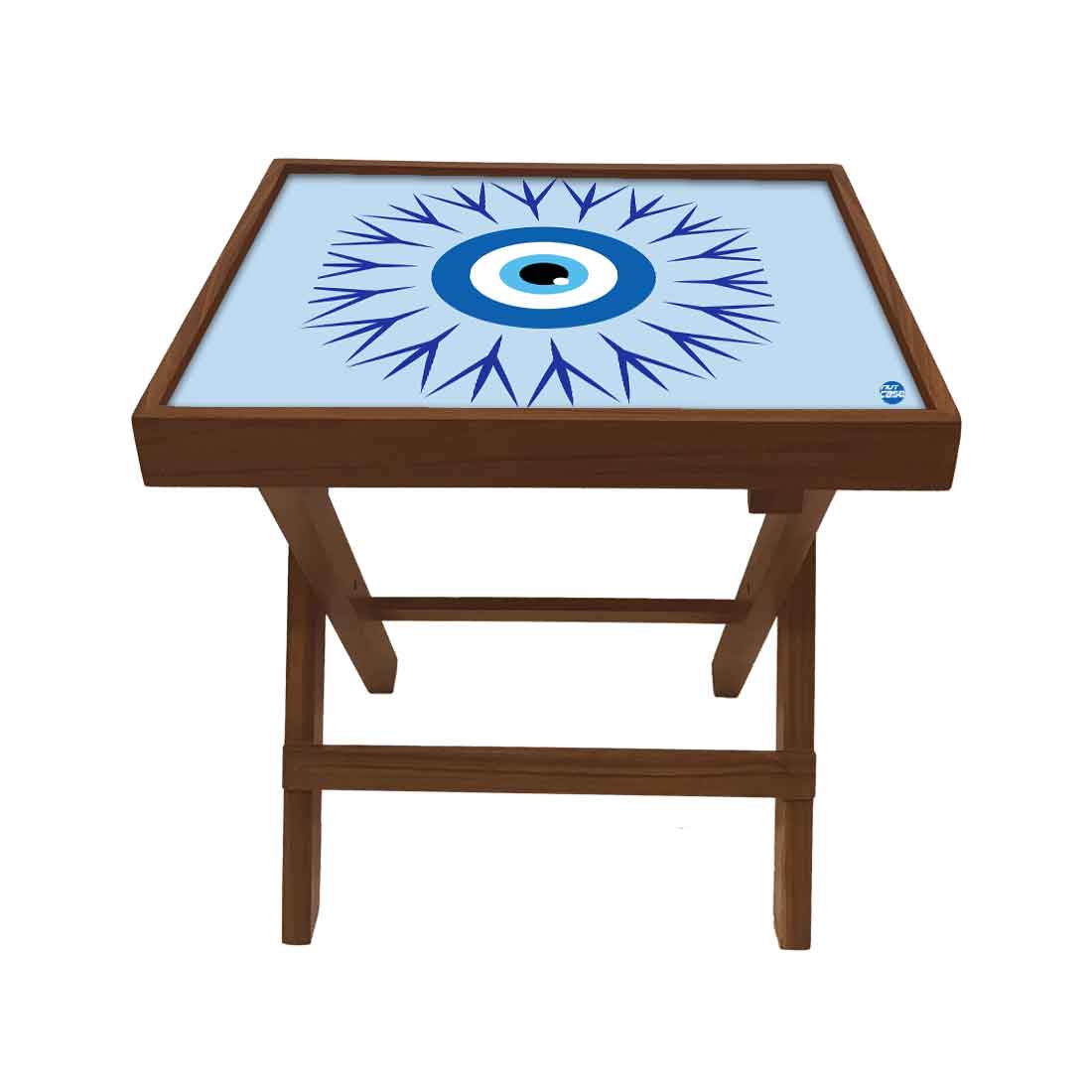 Wooden Folding  Side Table for Sofa Bedroom Living Room - Evil Eye Protector Nutcase