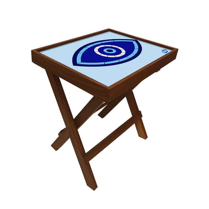 Folding Side Table for End Tables Bedroom Living Room - Evil Eye Protector Nutcase