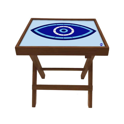 Folding Side Table for End Tables Bedroom Living Room - Evil Eye Protector Nutcase