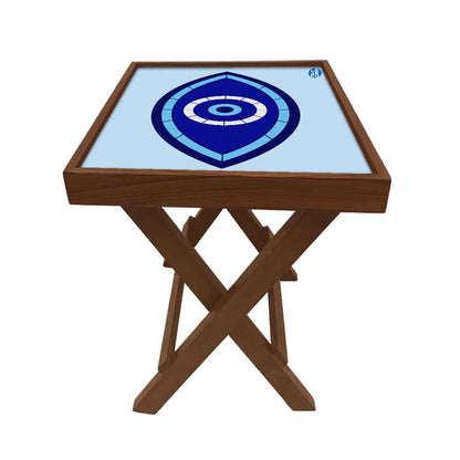 Folding Side Table for End Tables Bedroom Living Room - Evil Eye Protector Nutcase