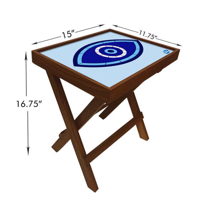 Folding Side Table for End Tables Bedroom Living Room - Evil Eye Protector Nutcase