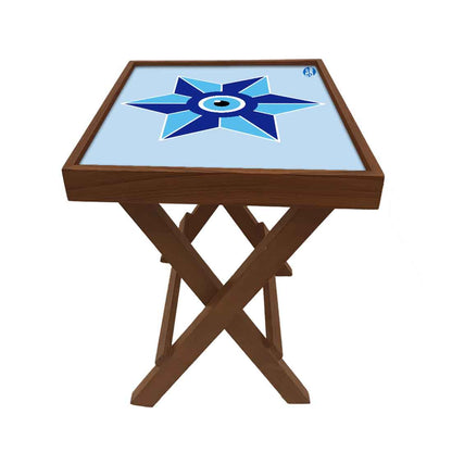 Foldable Wooden End Tables for Bedroom Living Room Decor - Evil Eye Protector Nutcase