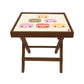 Folding Side Table - Teak Wood - Cute Macrons Nutcase