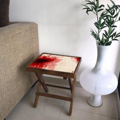 Folding Side Table - Teak Wood - Crime Scene