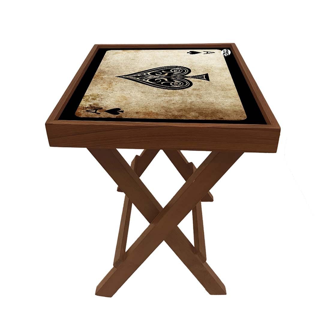 Folding Side Table - Teak Wood - Ace Nutcase