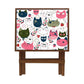 Folding Side Table - Teak Wood - Cute Litle Kitties Nutcase