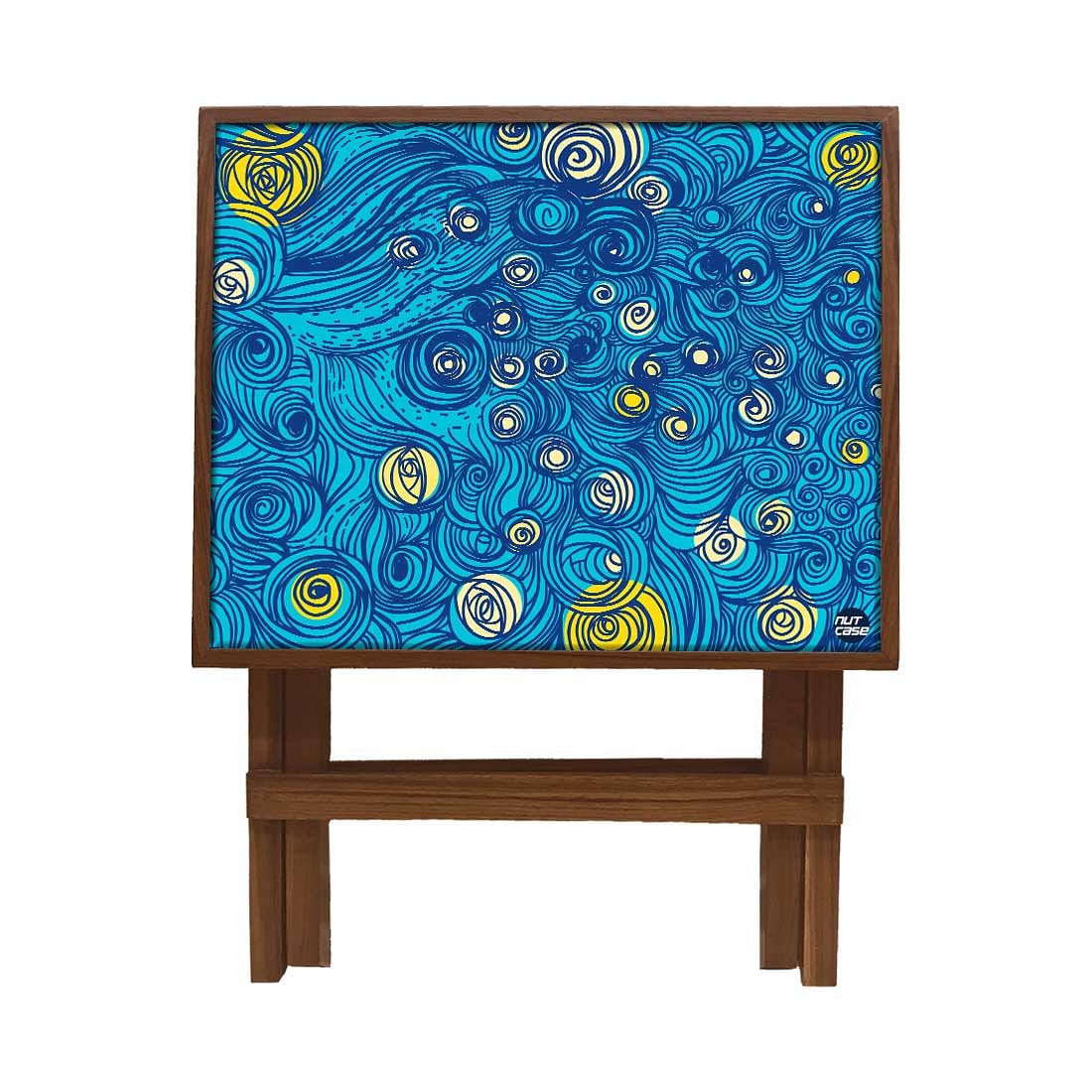 Folding Side Table - Teak Wood - Starry Night Nutcase