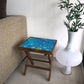 Folding Side Table - Teak Wood - Starry Night