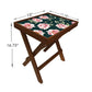 Folding Side Table - Teak Wood - Vtinage Floral Nutcase