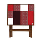 Folding Side Table - Teak Wood - Indian Fabric Nutcase