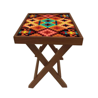 Folding Side Table - Teak Wood - Diamond Designs Nutcase