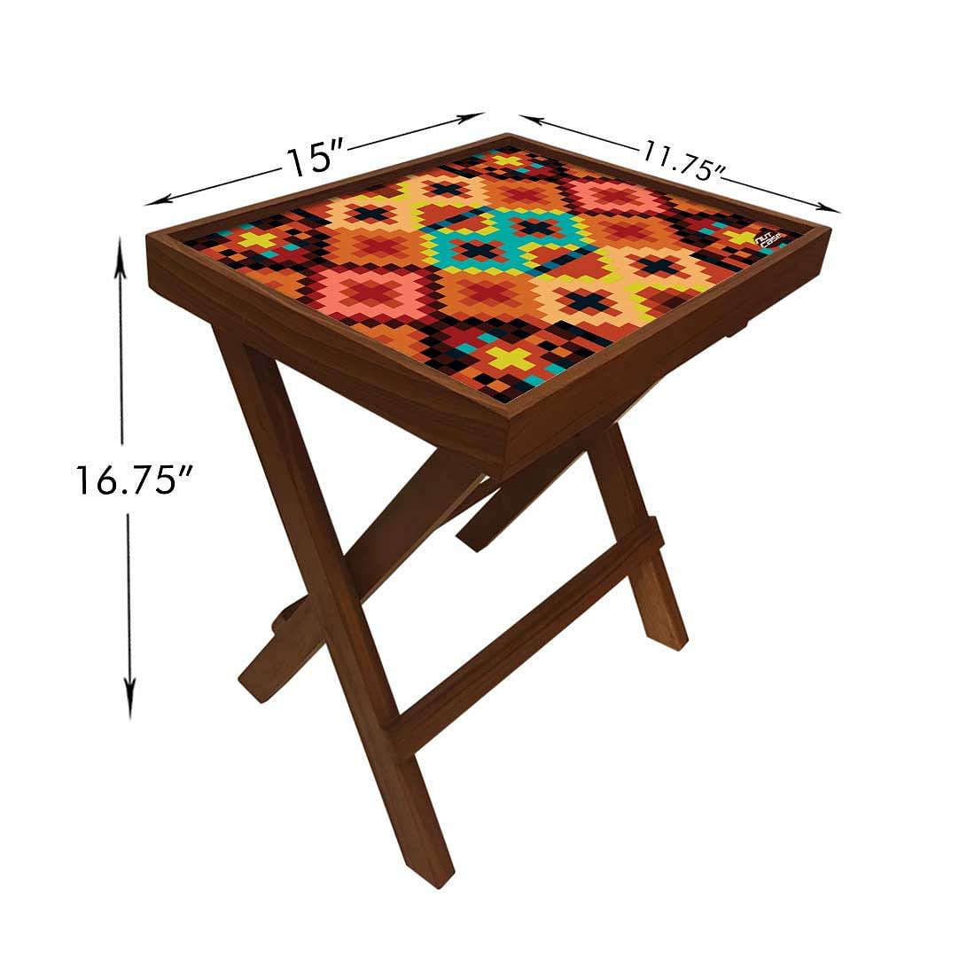 Folding Side Table - Teak Wood - Diamond Designs Nutcase