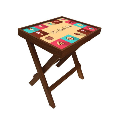 Folding Side Table - Teak Wood - La Dolce Vita Nutcase