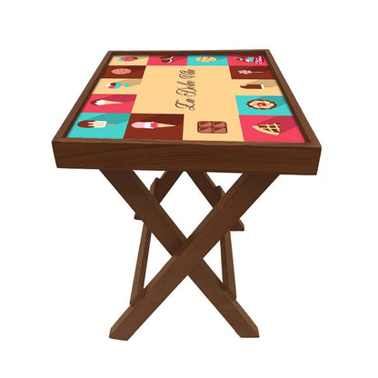 Folding Side Table - Teak Wood - La Dolce Vita Nutcase