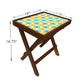 Folding Side Table - Teak Wood - Designer Circle Nutcase