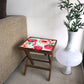 Folding Side Table - Teak Wood - Hibiscus Love