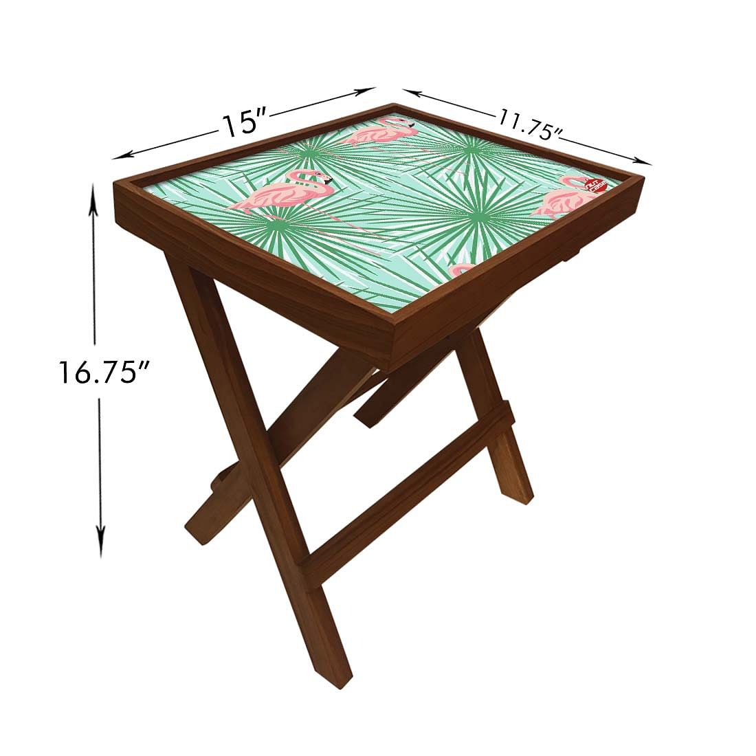 Folding Side Table - Teak Wood - Beautiful Swan Nutcase