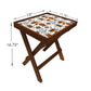 Folding Side Table - Teak Wood - Pin And Button Nutcase