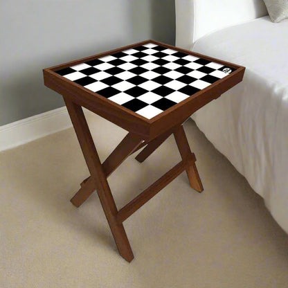 Folding Side Table - Teak Wood - Chess Nutcase