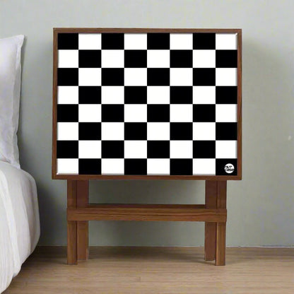 Folding Side Table - Teak Wood - Chess Nutcase